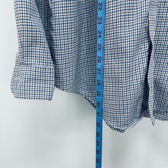 Vintage Ralph Lauren Plaid White/blue Button Down Long Sleeve Shirt 16 1/2 L - Picture 9 of 11